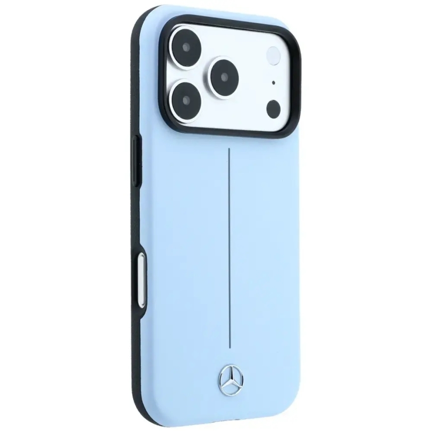 Case Mercedes Leather Semi Wrap Iconic Line MagSafe for iPhone 18 Pro Max / 17 Pro Max blue – 4