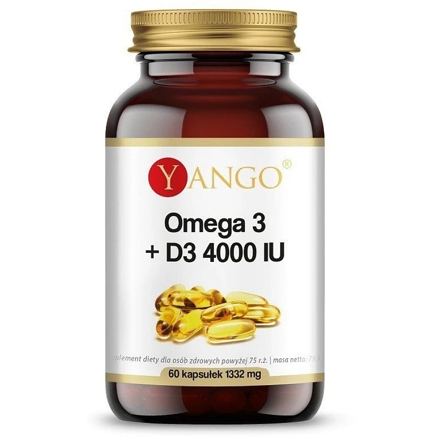 Yango Omega 3 + D3 4000 IU maisto papildas 60 kapsulių