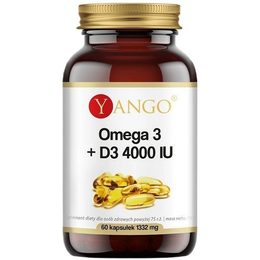 Yango Omega 3 + D3 4000 IU maisto papildas 60 kapsulių – 2