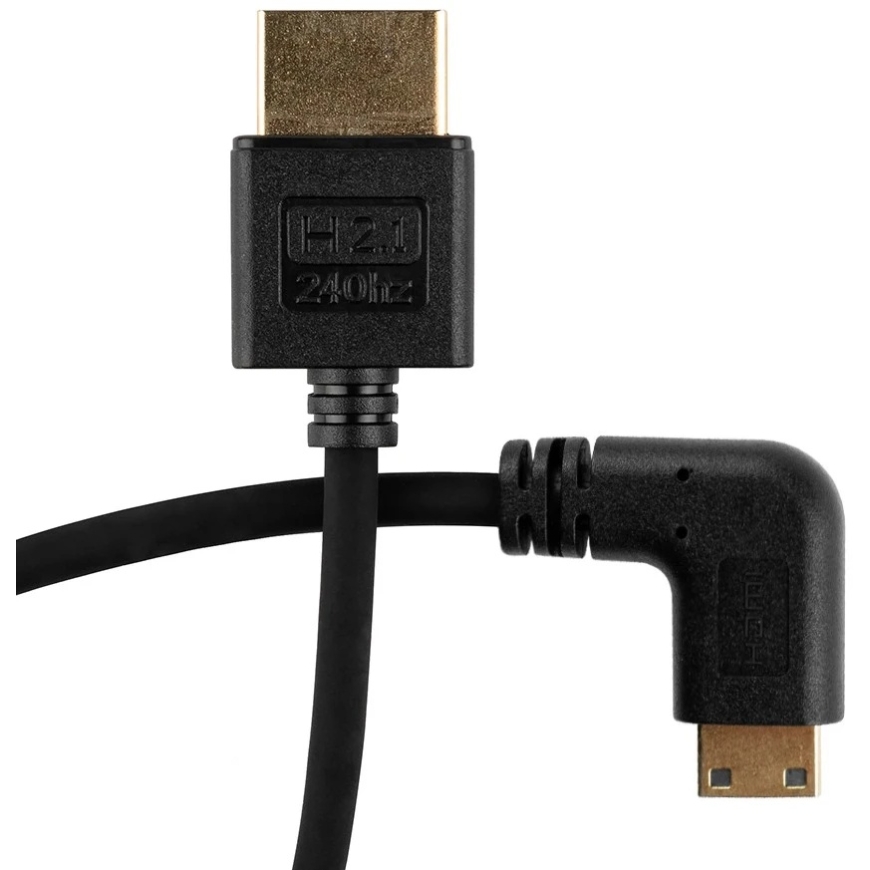HDMI Cable - Mitoya Right Angle HDMI–Mini HDMI Cable, 50 cm Spiral – 2