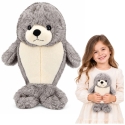 Lean Toys Плюшевый тюлень, серый и белый, 30 × 20 × 15 см Lean Toys Плюшевый тюлень, серый и белый, 30 × 20 × 15 см