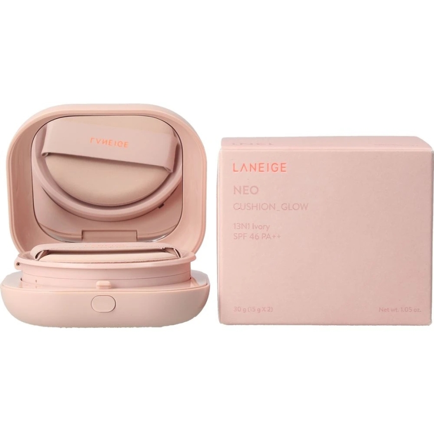 Laneige Neo Cushion Glow Grima pamats, 13n1 – ziloņa kaula krāsa, 15 g