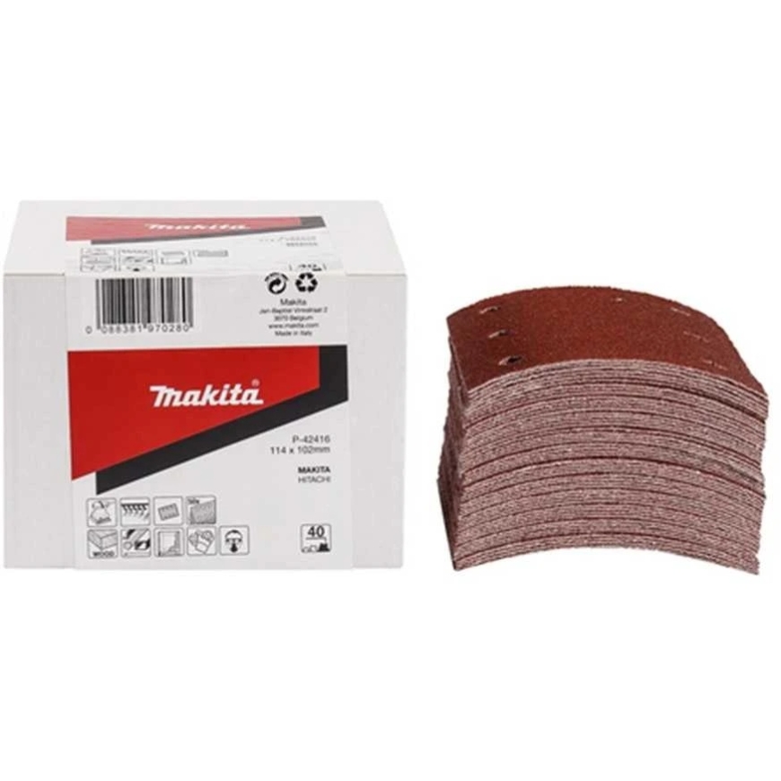 Makita P-42416 Sanding Paper 114x102 mm K40 50 pcs.