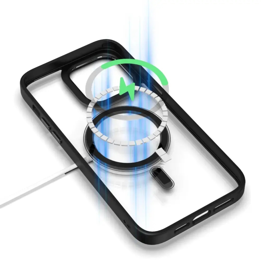 Tel Protect Magnetic Clear telefono dėklas su MagSafe palaikymu iPhone 15 Plus raudonas – 5