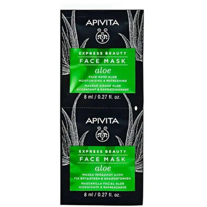 "Apivita" virkistävä kosteuttava naamio 2x8ml – 2