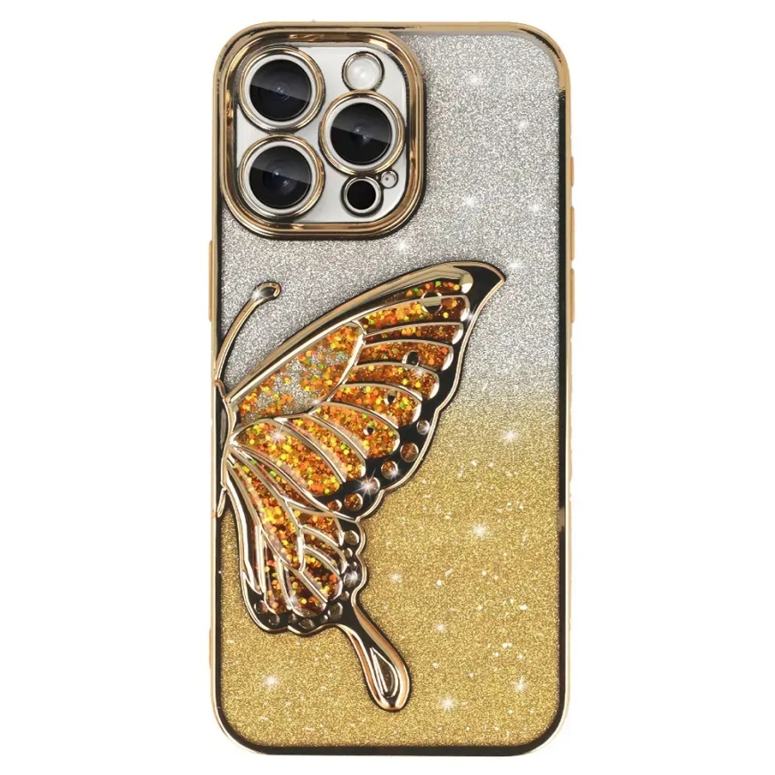 Tel Protect Butterfly Water maciņš telefonam iPhone 16 Plus zelta krāsā – 2