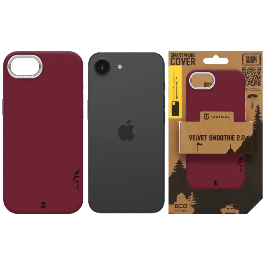 Taktinen MagForce Velvet Smoothie 2.0 kuori Apple iPhone 16e/17e Burgundinpunainen – 5