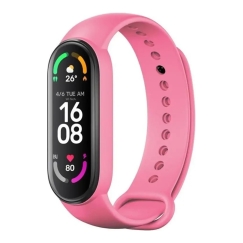 Silicone älykellon hihna Xiaomi Mi Band 5/6/7:lle | Silikoni | vaaleanpunainen
