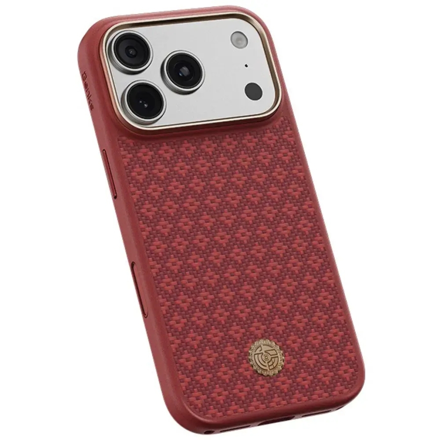 Benks Armor Pro ArmorGrid Kevlar Metal Frame 600D telefono dėklas iPhone 18 Pro Max | iPhone 17 Pro Max raudonas – 3