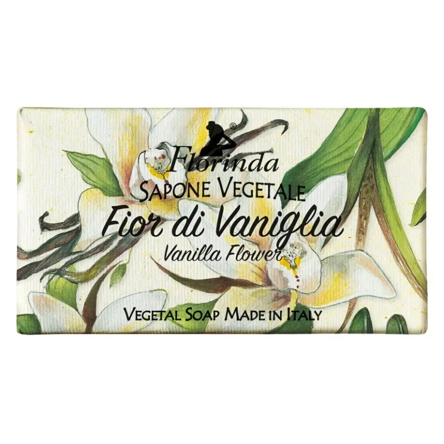 Florinda, Vanilės žiedas, Veganiškas, Drėkinamasis, Kvepiantis muilo baras, Kūnui, 100 g
