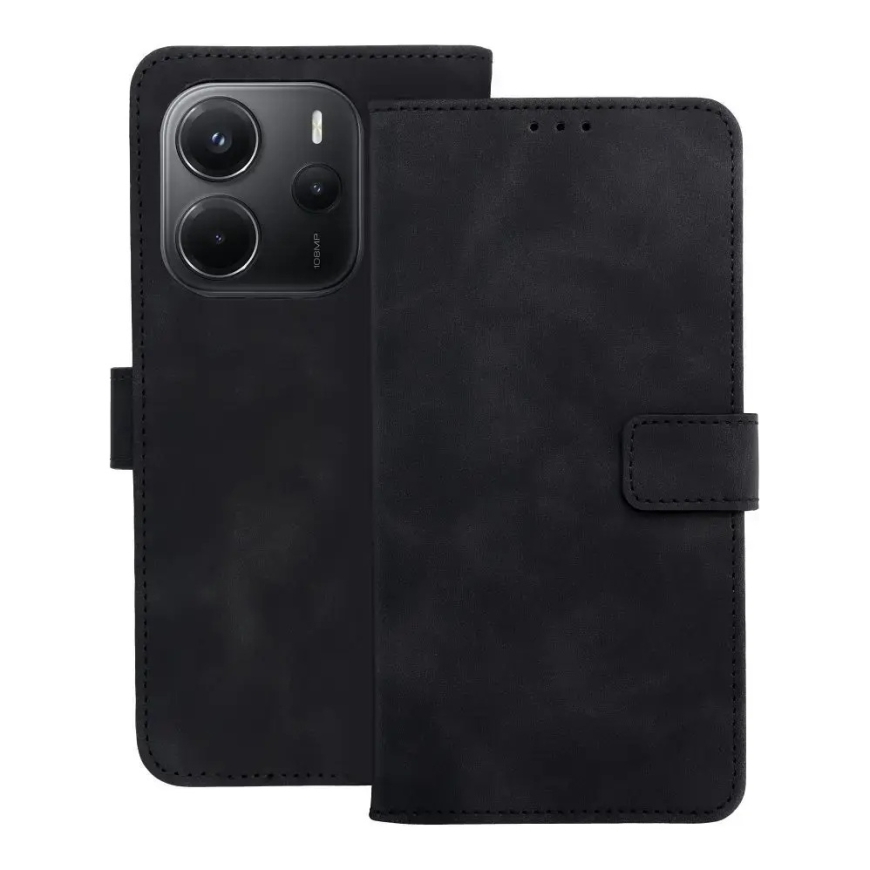 TENDER knygų dėklas XIAOMI Redmi Note 14 4G (GLOBALUS - 164,84mm x 78,15mm x 8,16mm) juodas