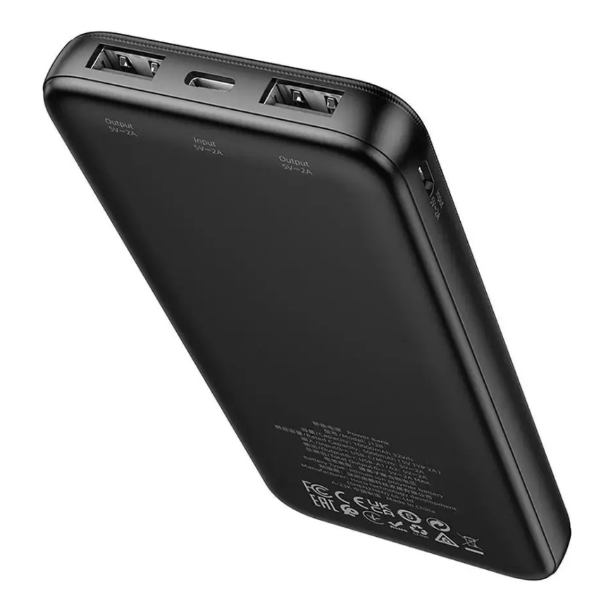Hoco J128 väline akupank (powerbank) | 10 000 mAh | 10W | USB-A, USB-C, Micro USB | must – 2