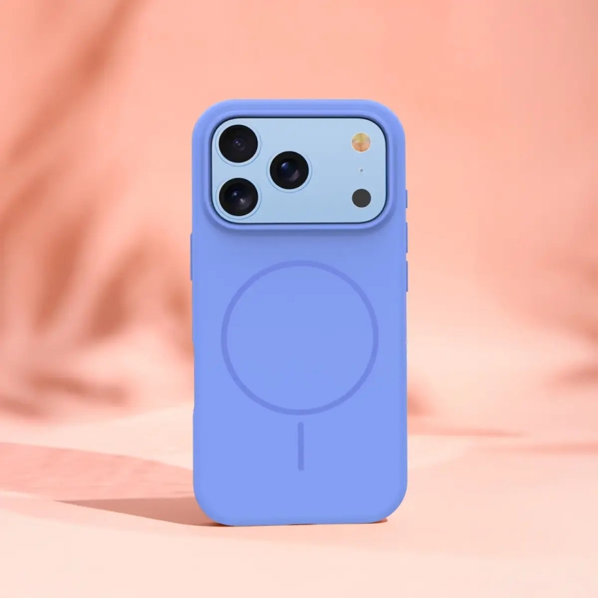 Silicone Thin phone case with MagSafe support for iPhone 17 Pro Max | iPhone 18 Pro Max blue – 5