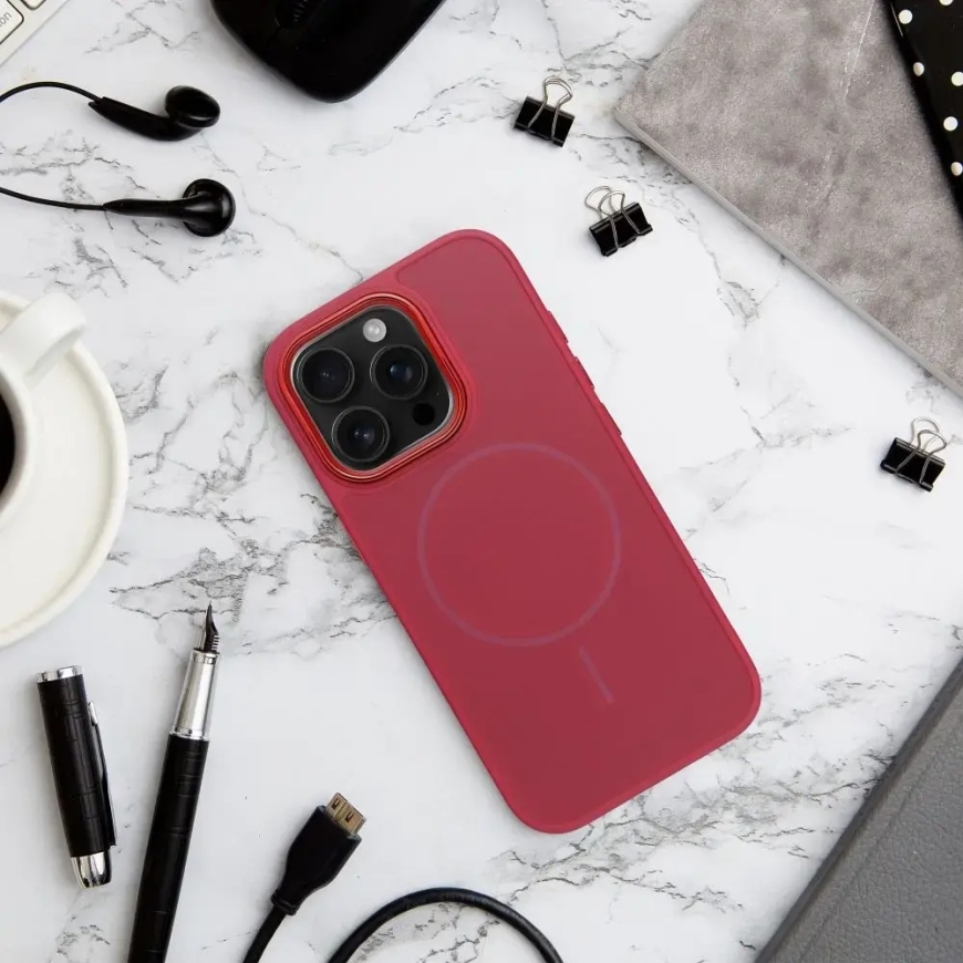 Dėklas iPhone 18 Pro / 17 Pro Frame Mag Cover, suderinamas su MagSafe tamsiai vyšnių spalvos – 3