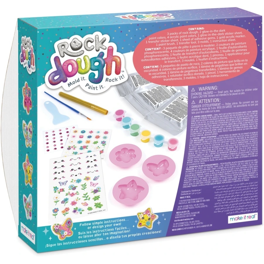 MAKE IT REAL ROCK DOUGH Kūrybinis rinkinys „Švytintis sodas“ – 2