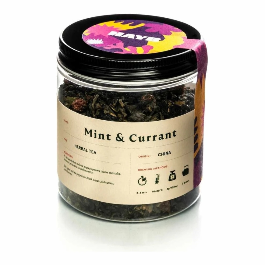 HAYB fruit and herbal tea with mint and currant flavor, 70 g