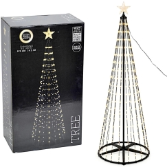 Koopman Dekoratīvā eglīte 370LED Ļoti silta baltā 210CM melnā