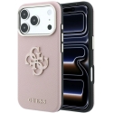 Guess Grained & Big Resin Logo -kotelo iPhone 18 Pro / 17 Pro:lle – vaaleanpunainen