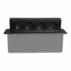 Plastrol Baldinis lizdas Įmontuojamas, 3 Schuko kištukiniai lizdai, 1x USB-A lizdas, 1x USB-C lizdas