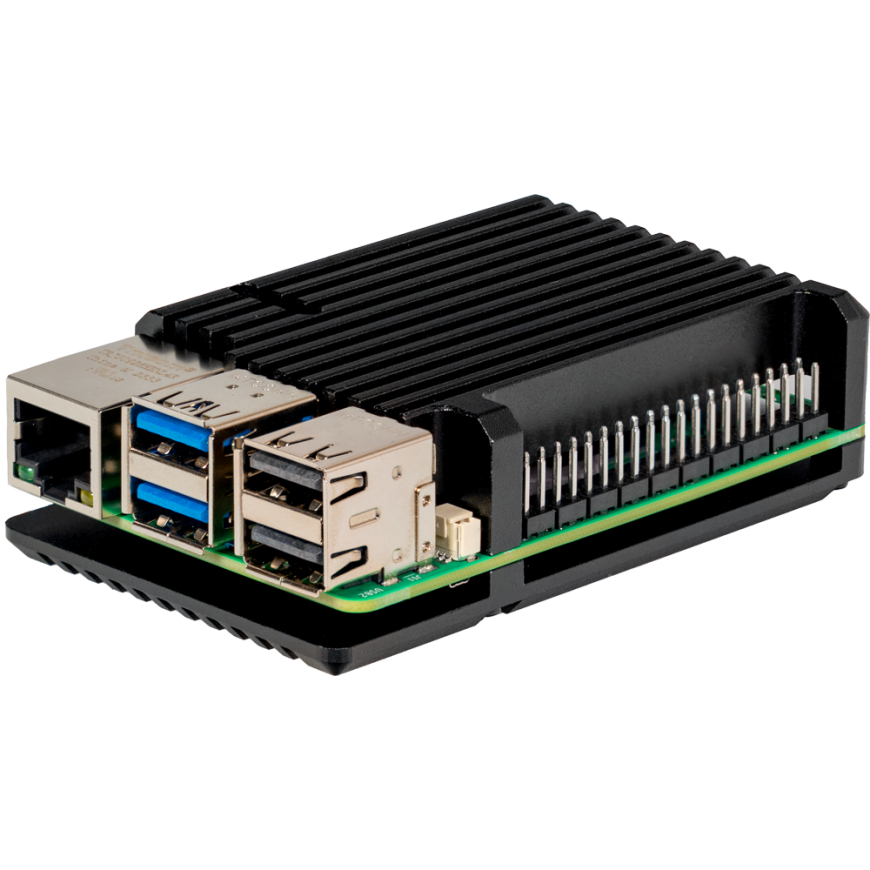 Joy-IT alumiiniumkorpus Raspberry Pi 5 jaoks - must, Armor Case Block