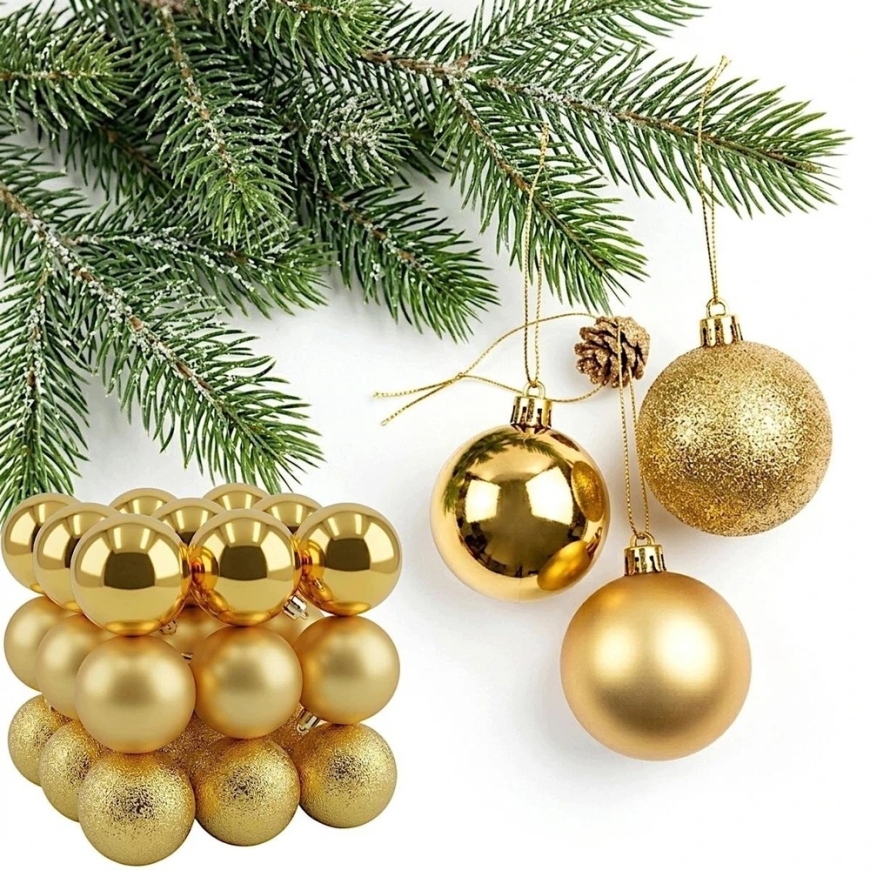 EDELMAN Koopman Decorative Plastic Safety Balls 27 pcs diameter 6 cm golden MICA – 5