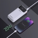 Dudao K15Pro väline akupank (powerbank) | 20 000 mAh | 22.5W | PD | USB-C, USB-A, Lightning | valge Dudao K15Pro väline akupank (powerbank) | 20 000 mAh | 22.5W | PD | USB-C, USB-A, Lightning | valge