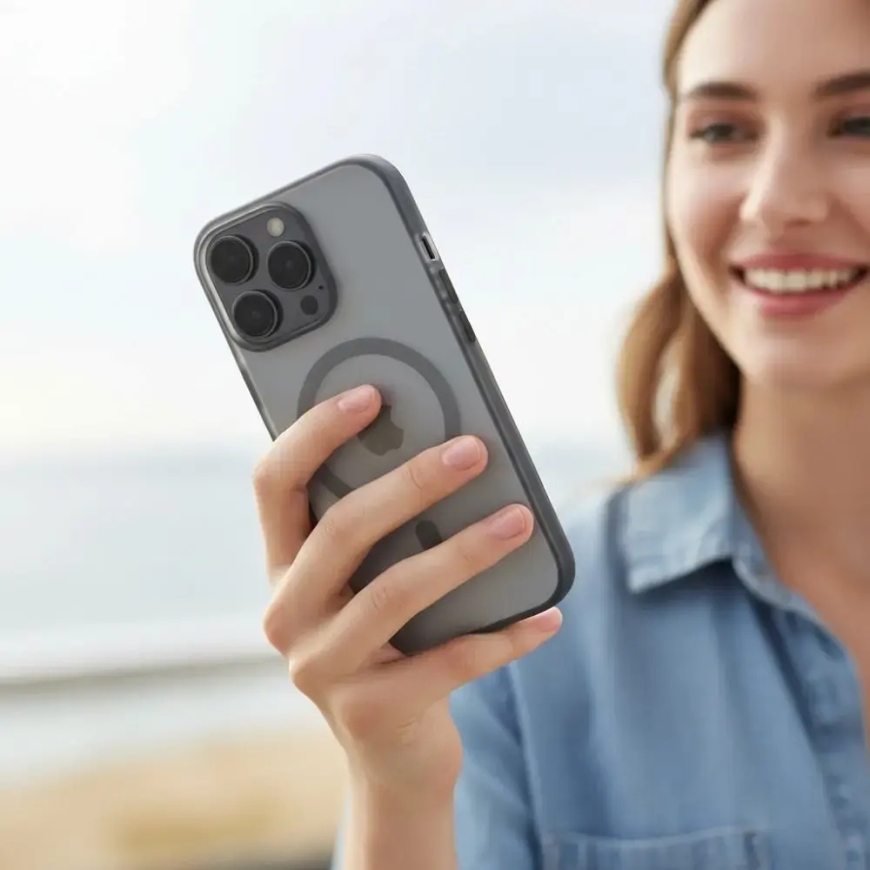 Flexline Mag phone case with MagSafe support for iPhone 17 gray – 2