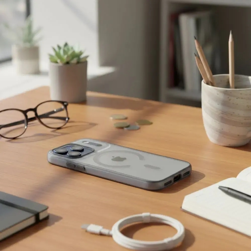 Flexline Mag maciņš ar MagSafe atbalstu telefonam iPhone 17 pelēks – 3