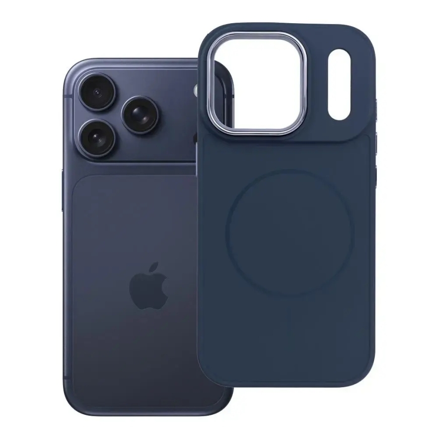 Korpusui iPhone 18 Pro / 17 Pro Frame Mag Cover, suderinamas su MagSafe, tamsiai mėlynas