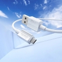 HOCO X107 duomenų perdavimo ir įkrovimo laidas | USB-A į Micro USB | 12W | 1m | baltas HOCO X107 duomenų perdavimo ir įkrovimo laidas | USB-A į Micro USB | 12W | 1m | baltas