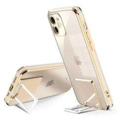 Tel Protect Kickstand Luxury telefono dėklas su stovu iPhone 13 Pro Max auksinis