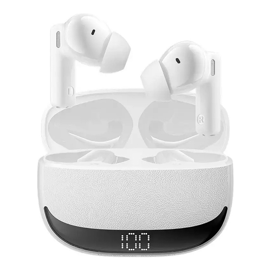 BWOO Bluetooth kõrvaklapid BW40 TWS ANC LCD-ekraaniga valge