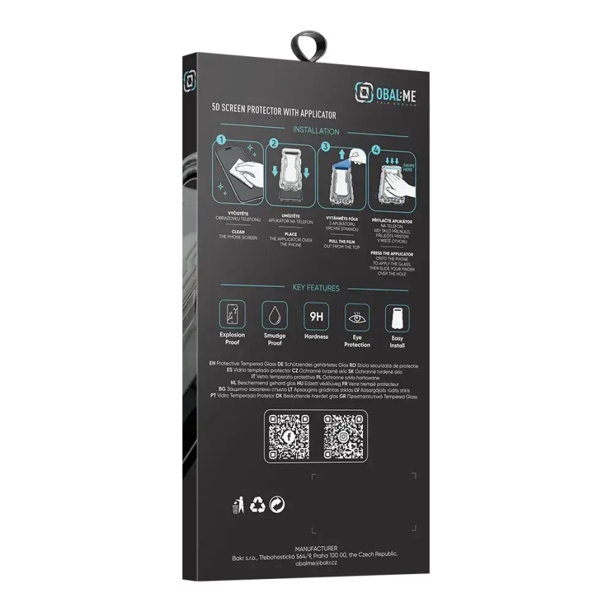 OBAL:ME 5D klaasscreeni kaitsekile koos aplikaatoriga Apple iPhone 17/17 Pro/18 Pro must – 4