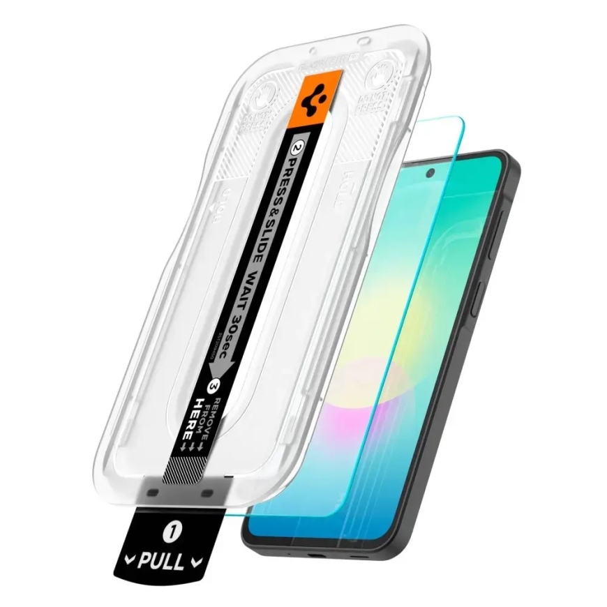 Spigen GLAS.tR EZ Fit Pro aizsargstikls telefona ekrānam Samsung Galaxy A27 5G (A276) ar uzstādīšanas rāmi (2 gab.) – 5
