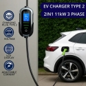 Qoltec Mobile EV elektrinių automobilių įkroviklis su 2-in-1 Type 2 reguliavimu | 11kW | 400V | CEE 16A | Wifi | TUYA | SMART LI Qoltec Mobile EV elektrinių automobilių įkroviklis su 2-in-1 Type 2 reguliavimu | 11kW | 400V | CEE 16A | Wifi | TUYA | SMART LI