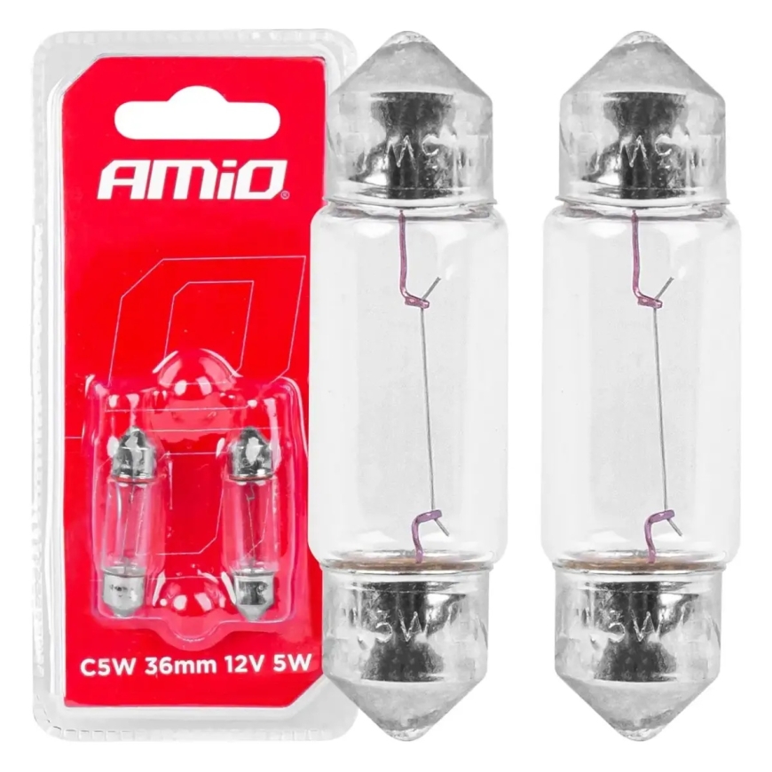 Halogēna spuldzes C5W Festoon SV8.5-8 36 mm 12V, 2 gab. blisterī