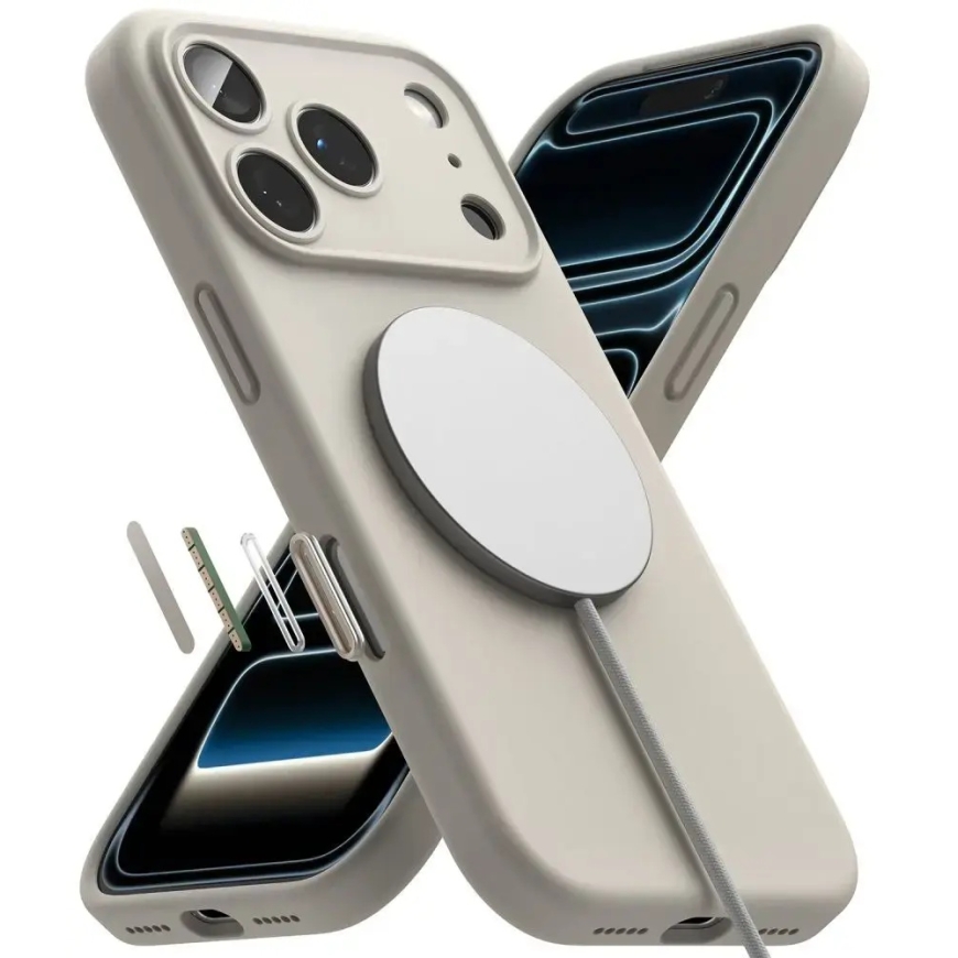RINGKE SILIKONINEN MAGNEETTINEN MAGSAFE IPHONE 18 PRO MAX STONE – 5