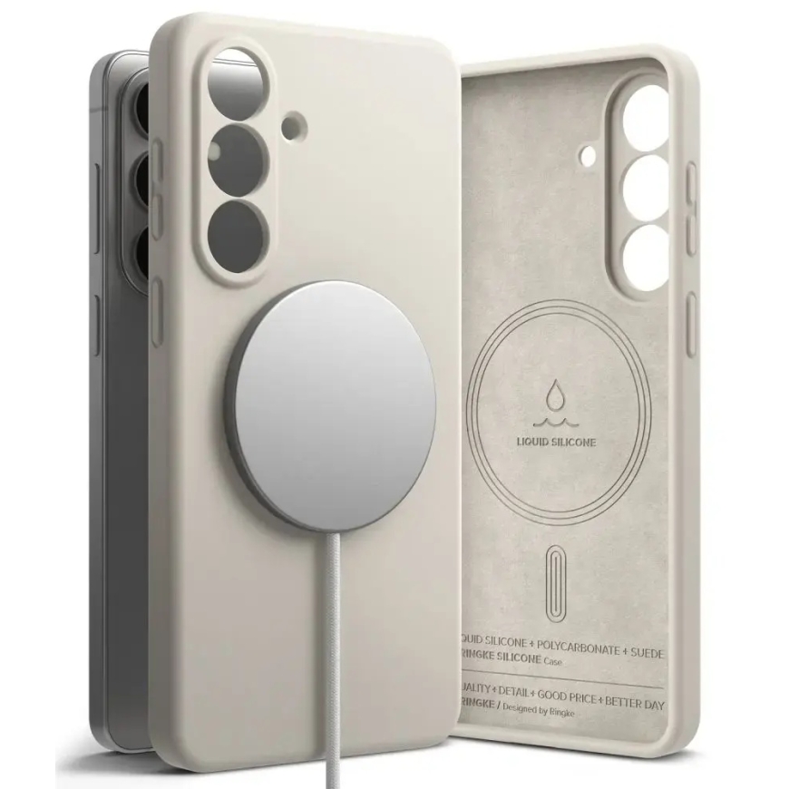 Ringke Silicone maciņš ar MagSafe atbalstu telefonam Samsung Galaxy S26+ (S947) pelēks