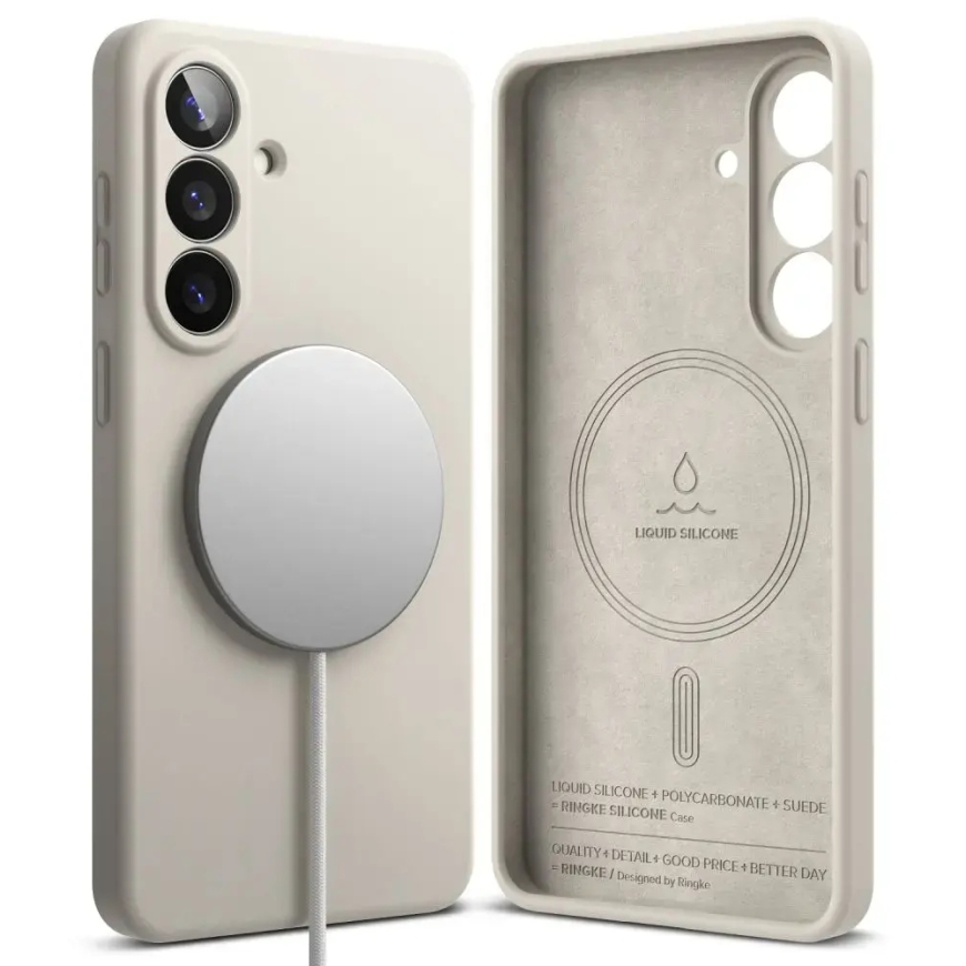 Ringke Silicone maciņš ar MagSafe atbalstu telefonam Samsung Galaxy S26+ (S947) pelēks – 2