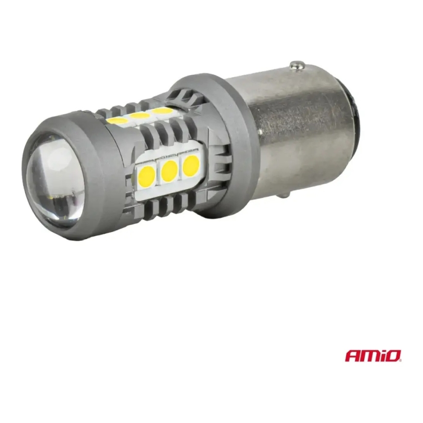 LED-polttimot STANDARD BAY15D P21/5W 3030 15SMD Valkoinen 12/24V AMIO-05003 – 3