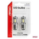 LED-pirnid STANDARD BAY15D P21/5W 3030 15SMD Valge 12/24V AMIO-05003