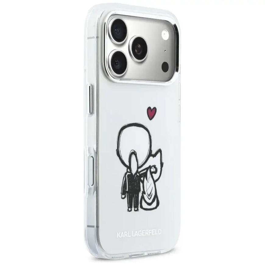 Karl Lagerfeld Karl & Choupette puhelimen kantaja MagSafe-tuella iPhone 17 Pro:lle, läpinäkyvä – 4