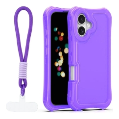 Safepop telefono dėklas su dirželiu iPhone 16 violetinis