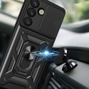 Hübriidset kaitseümbrist Camshield koos aluse ja kaamerakattega Vivo Y39 5G / Y300i 5G jaoks - Must Hübriidset kaitseümbrist Camshield koos aluse ja kaamerakattega Vivo Y39 5G / Y300i 5G jaoks - Must