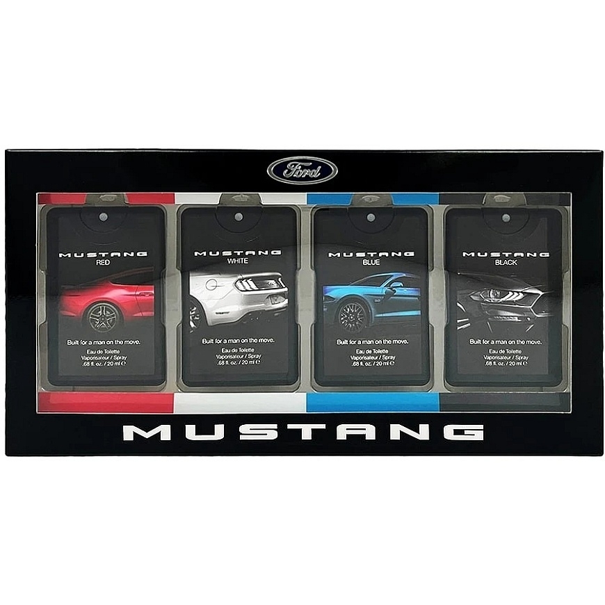 Набор Ford: Mustang Красный, Туалетная вода, Для мужчин, 20 мл + Mustang Белый, Туалетная вода, Для мужчин, 20 мл + Mustang Сини