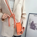 Silicone phone case with card slot and crossbody strap for iPhone 17 Pro | iPhone 18 Pro orange