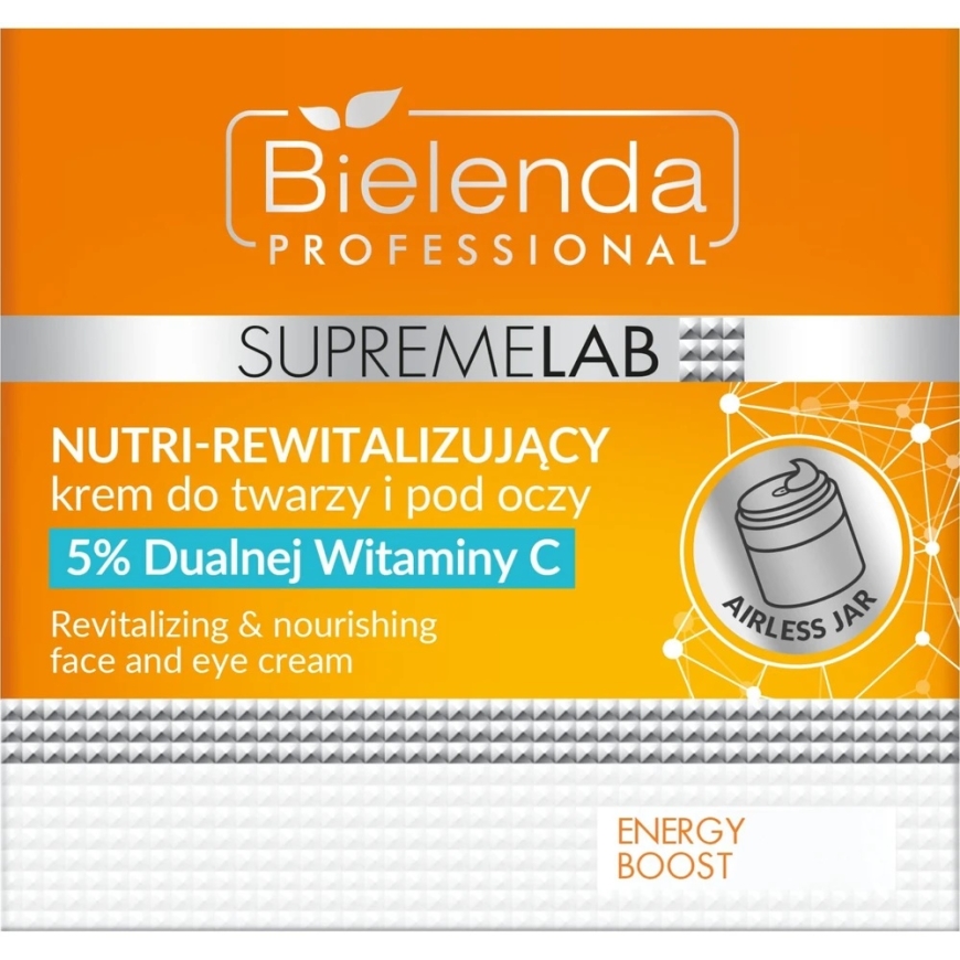 Bielenda Professional "SupremeLab Energy Boost" nourishing and revitalizing face and eye cream with 5% double vitamin C, 40 ml – 3