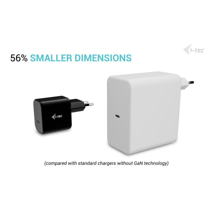i-tec 65W USB-C GaN ЗУ с Power Delivery | Компактный универсальный блок питания для ноутбука, планше – 6