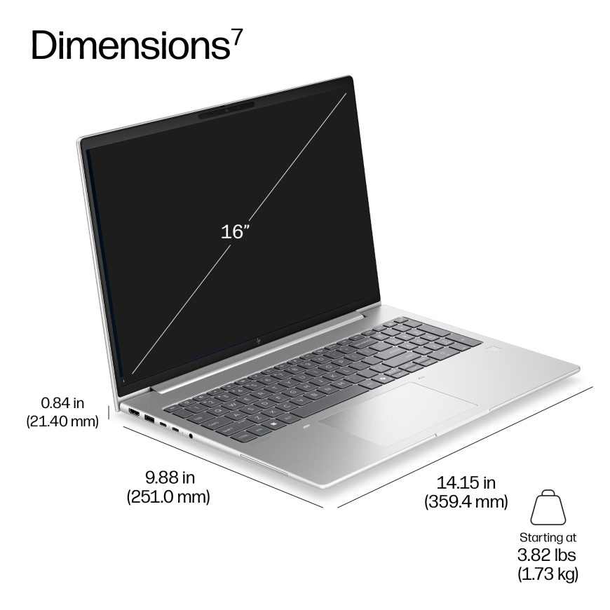 HP EliteBook 6 G2a E02FSET 16 дюймовый ноутбук AMD Ryzen 5 230 16 ГБ ОЗУ 512 ГБ SSD Windows 11 Profe – 4