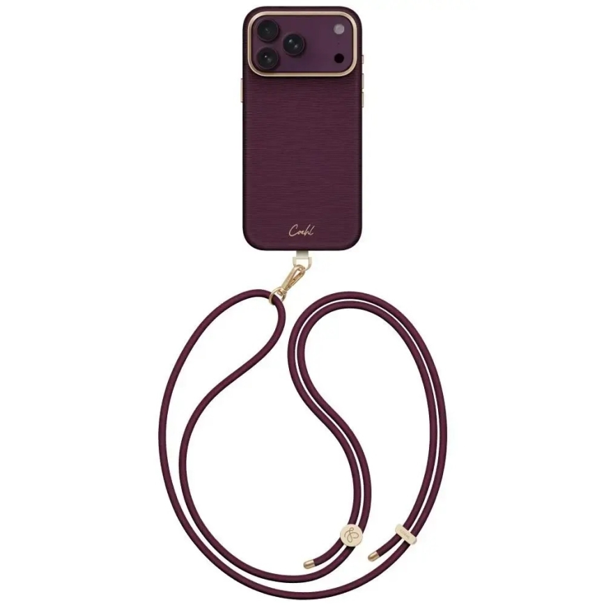 UNIQ Coehl Mirelle mac iPhone 18 Pro Max / 17 Pro Max ar magnētisko uzlādi bordo krāsā